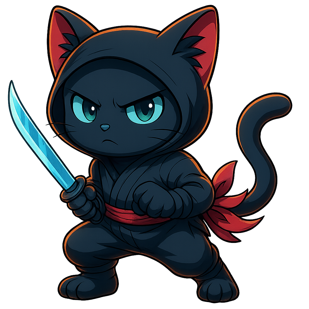 Pink headband ninja kitty