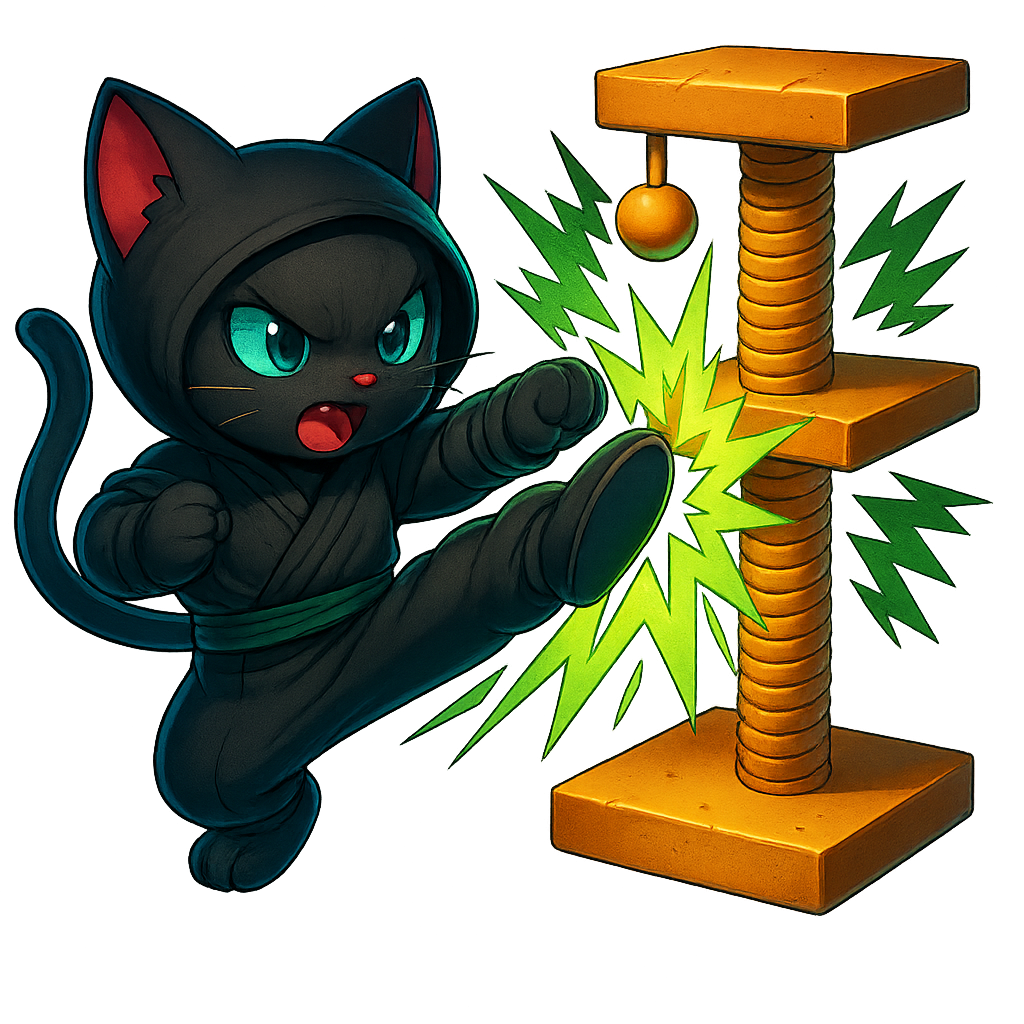 Pink-eared hood ninja kitty